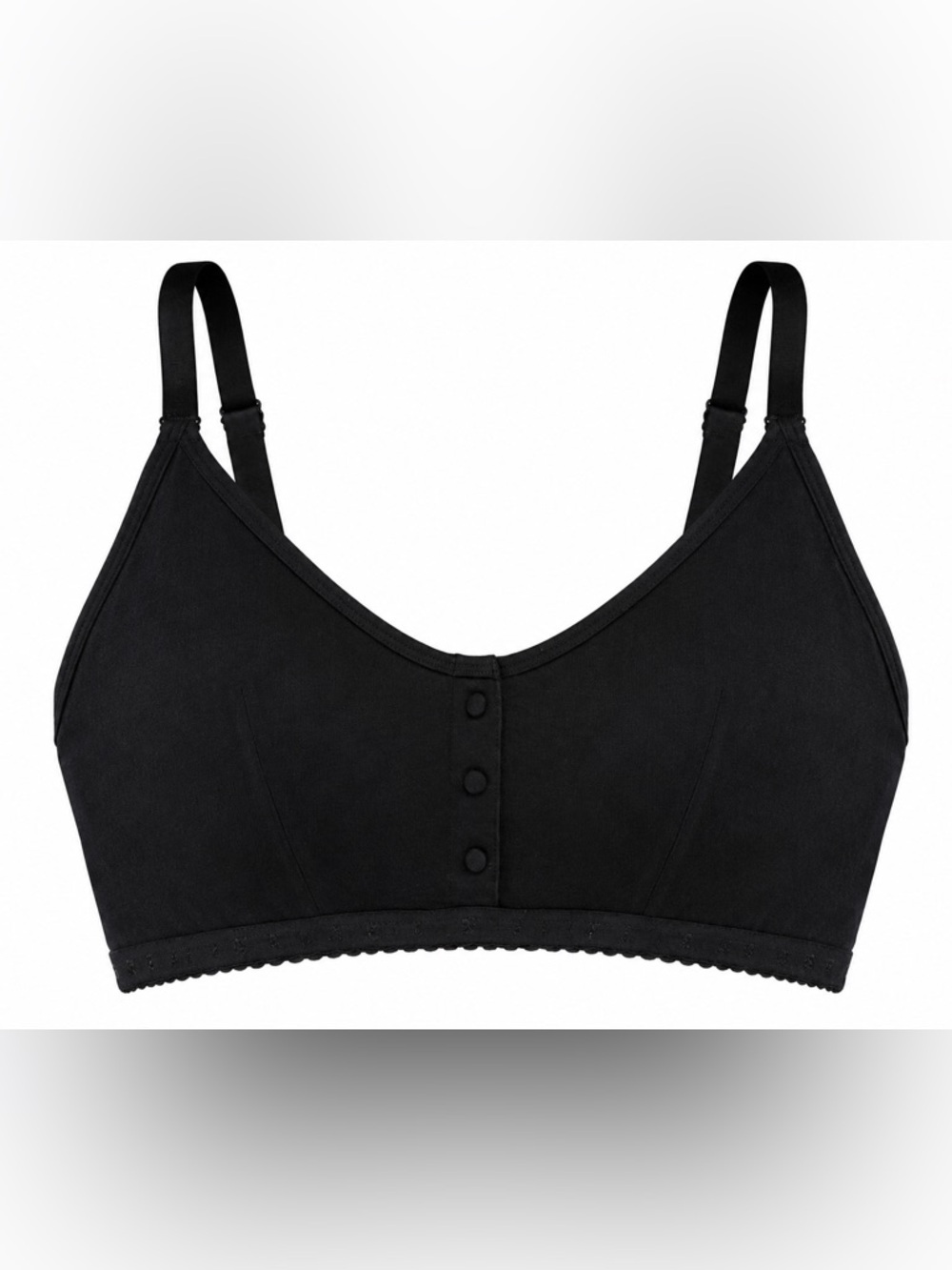 Savage X Fenty Black Cotton Button Bralette Women’s 1X Lounge Bra